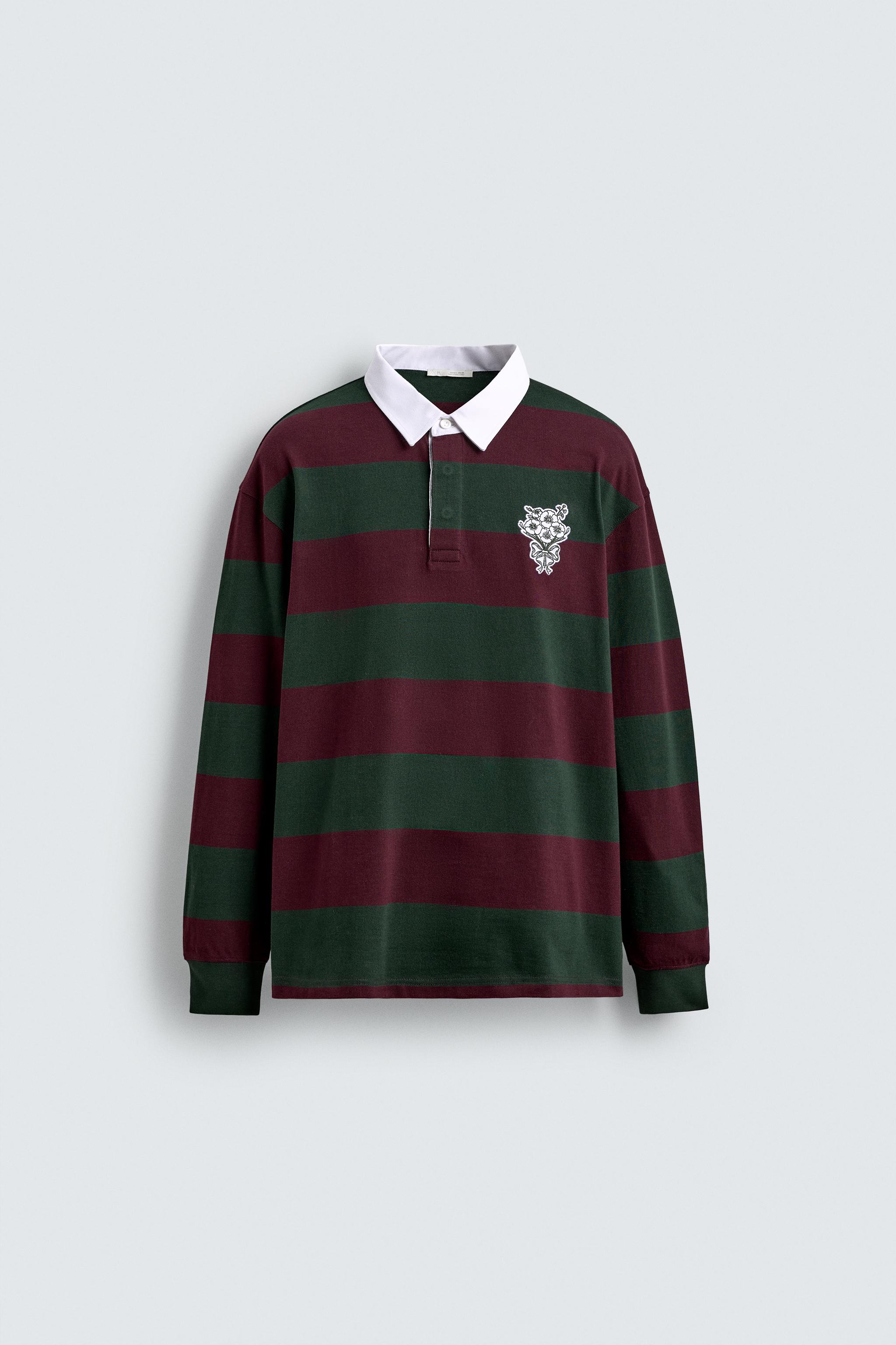 STRIPED PATCH POLO SHIRT